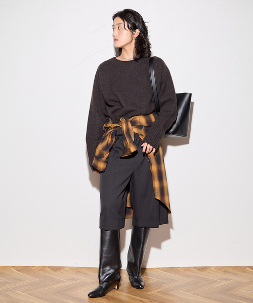 journal standard L'essage（ジャーナルスタンダードレサージュ）の「ヤククルーネックプルオーバー（ニット/セーター・レディース・チャコールグレー/ライトブルー/オレンジ・FREE）」の14枚目の写真