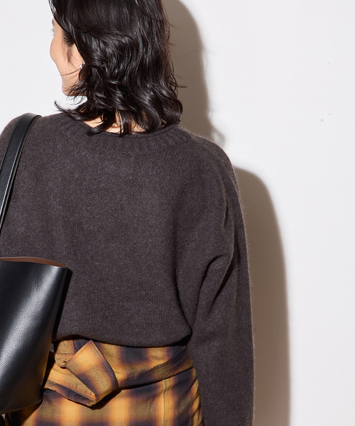 journal standard L'essage（ジャーナルスタンダードレサージュ）の「ヤククルーネックプルオーバー（ニット/セーター・レディース・チャコールグレー/ライトブルー/オレンジ・FREE）」の17枚目の写真