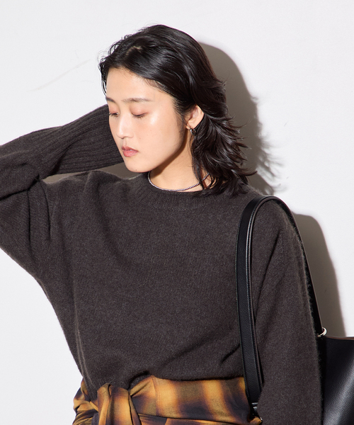 journal standard L'essage（ジャーナルスタンダードレサージュ）の「ヤククルーネックプルオーバー（ニット/セーター・レディース・チャコールグレー/ライトブルー/オレンジ・FREE）」の18枚目の写真