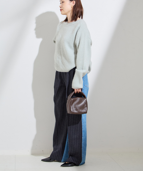 journal standard L'essage（ジャーナルスタンダードレサージュ）の「ヤククルーネックプルオーバー（ニット/セーター・レディース・チャコールグレー/ライトブルー/オレンジ・FREE）」の19枚目の写真