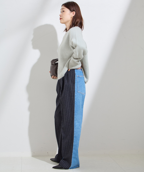 journal standard L'essage（ジャーナルスタンダードレサージュ）の「ヤククルーネックプルオーバー（ニット/セーター・レディース・チャコールグレー/ライトブルー/オレンジ・FREE）」の20枚目の写真