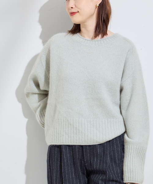 journal standard L'essage（ジャーナルスタンダードレサージュ）の「ヤククルーネックプルオーバー（ニット/セーター・レディース・チャコールグレー/ライトブルー/オレンジ・FREE）」の21枚目の写真