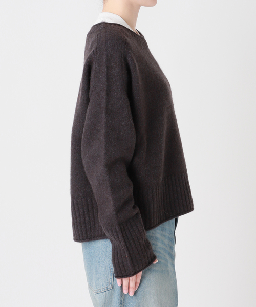 journal standard L'essage（ジャーナルスタンダードレサージュ）の「ヤククルーネックプルオーバー（ニット/セーター・レディース・チャコールグレー/ライトブルー/オレンジ・FREE）」の6枚目の写真