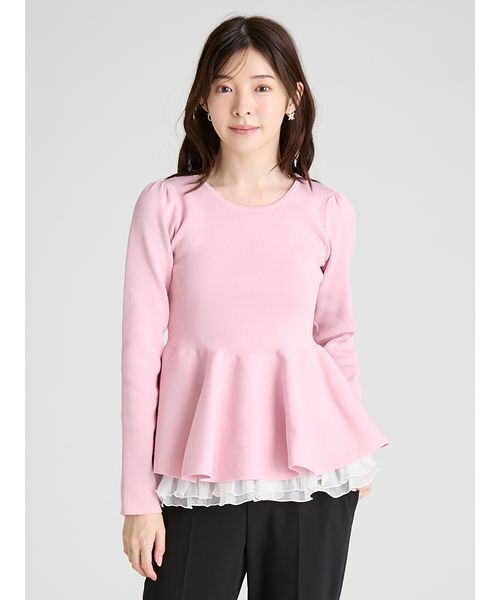 セルフォード　ペプラムドッキングニットプルオーバー ペプラムドッキングニットプルオーバー（ニット/セーター）｜CELFORD