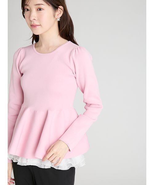 CELFORD（セルフォード）の「ペプラムドッキングニットプルオーバー（ニット/セーター・レディース・アイボリー/ブラック/サックスブルー・36/38）」の11枚目の写真