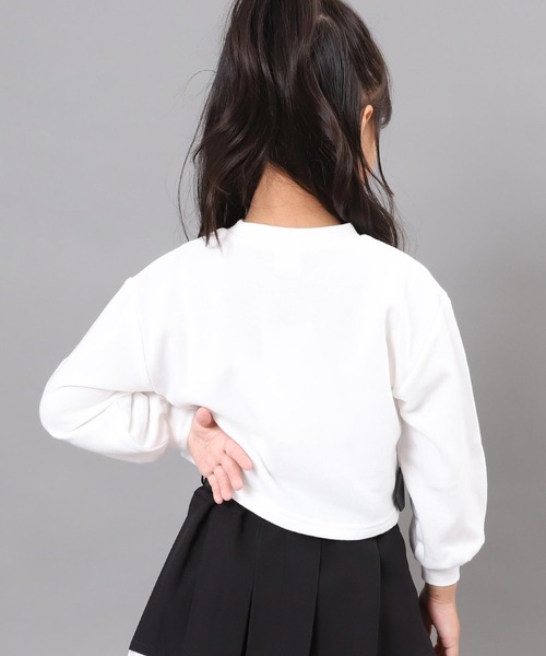 ANAP kids（アナップキッズ）の「メッセージ プリント クロップド スウェット（スウェット・キッズ・ホワイト/ブラック/ピンク・120/110/130）」の6枚目の写真