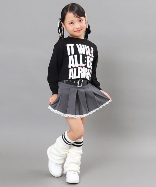 ANAP kids（アナップキッズ）の「メッセージ プリント クロップド スウェット（スウェット・キッズ・ホワイト/ブラック/ピンク・120/110/130）」の9枚目の写真