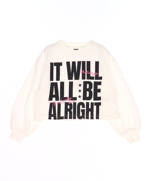 ANAP kids（アナップキッズ）の「メッセージ プリント クロップド スウェット（スウェット・キッズ・ホワイト/ブラック/ピンク・120/110/130）」の16枚目の写真