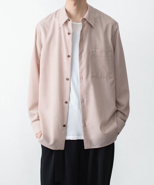 ATTACHMENT(アタッチメント)の「WO/PE ストライプ L/S SHIRT / WO/PE STRIPE L/S SHIRT(シャツ/ブラウス・メンズ・レッド/ブルー/グレー・3/2/1)」の1枚目の写真