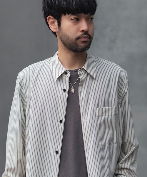 ATTACHMENT(アタッチメント)の「WO/PE ストライプ L/S SHIRT / WO/PE STRIPE L/S SHIRT(シャツ/ブラウス・メンズ・レッド/ブルー/グレー・3/2/1)」の5枚目の写真
