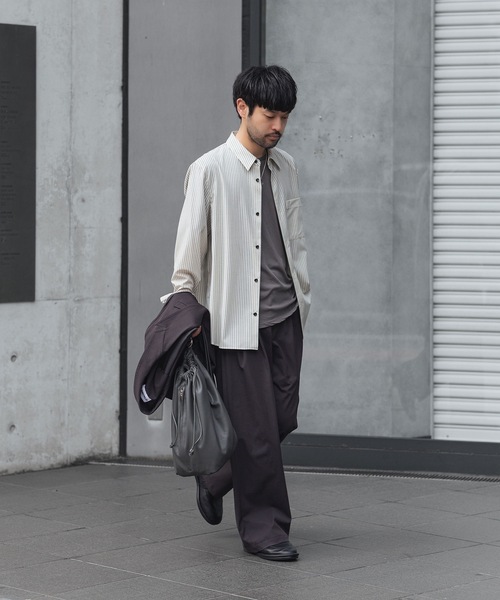 ATTACHMENT(アタッチメント)の「WO/PE ストライプ L/S SHIRT / WO/PE STRIPE L/S SHIRT(シャツ/ブラウス・メンズ・レッド/ブルー/グレー・3/2/1)」の7枚目の写真