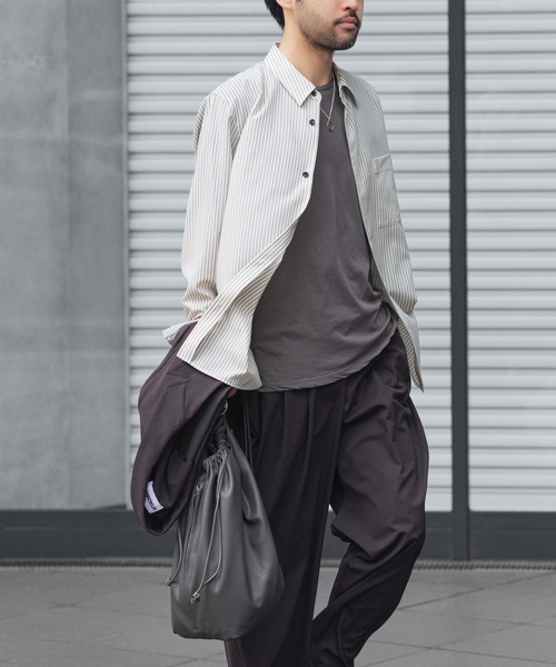 ATTACHMENT(アタッチメント)の「WO/PE ストライプ L/S SHIRT / WO/PE STRIPE L/S SHIRT(シャツ/ブラウス・メンズ・レッド/ブルー/グレー・3/2/1)」の8枚目の写真