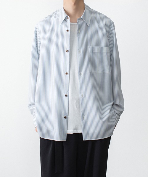 ATTACHMENT(アタッチメント)の「WO/PE ストライプ L/S SHIRT / WO/PE STRIPE L/S SHIRT(シャツ/ブラウス・メンズ・レッド/ブルー/グレー・3/2/1)」の9枚目の写真