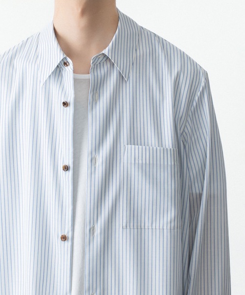ATTACHMENT(アタッチメント)の「WO/PE ストライプ L/S SHIRT / WO/PE STRIPE L/S SHIRT(シャツ/ブラウス・メンズ・レッド/ブルー/グレー・3/2/1)」の13枚目の写真