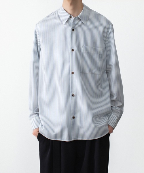 ATTACHMENT(アタッチメント)の「WO/PE ストライプ L/S SHIRT / WO/PE STRIPE L/S SHIRT(シャツ/ブラウス・メンズ・レッド/ブルー/グレー・3/2/1)」の17枚目の写真
