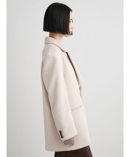 MIESROHE(ミースロエ)の「シャギーシングルジャケット(テーラードジャケット・レディース・ピンク/ライトベージュ/チャコールグレー・0/1)」の17枚目の写真