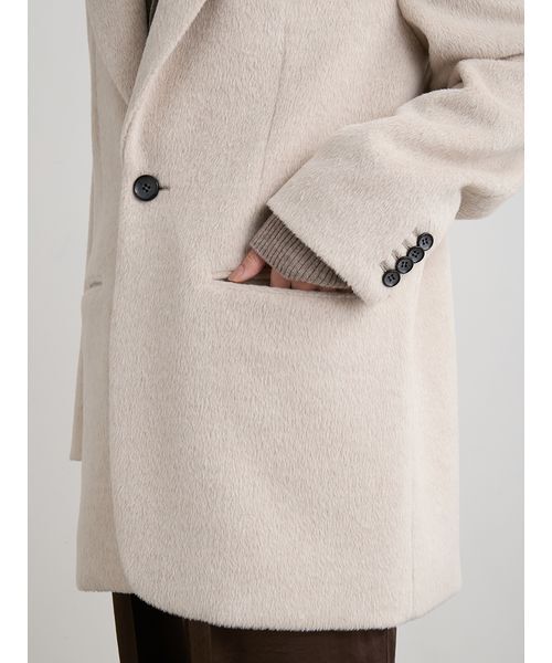 MIESROHE(ミースロエ)の「シャギーシングルジャケット(テーラードジャケット・レディース・ピンク/ライトベージュ/チャコールグレー・0/1)」の21枚目の写真