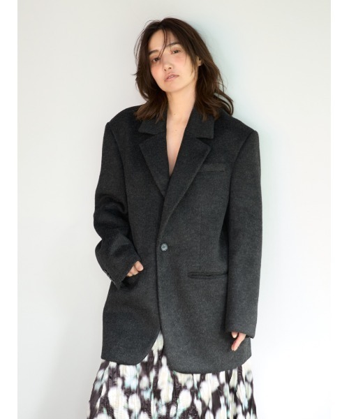MIESROHE(ミースロエ)の「シャギーシングルジャケット(テーラードジャケット・レディース・ピンク/ライトベージュ/チャコールグレー・0/1)」の1枚目の写真