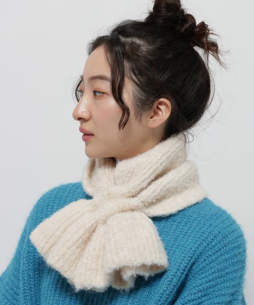 niko and...（ニコアンド）の「オリジナルフリルニットティペット（マフラー・レディース・グリーン/ボルドー/ナチュラル・0）」の20枚目の写真