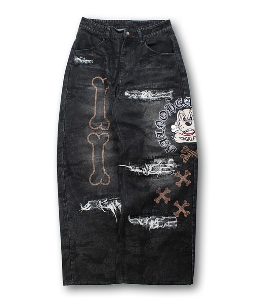 GALFY-ピカピカ骨骨レーザーかも？デニム（デニムパンツ）｜GALFY