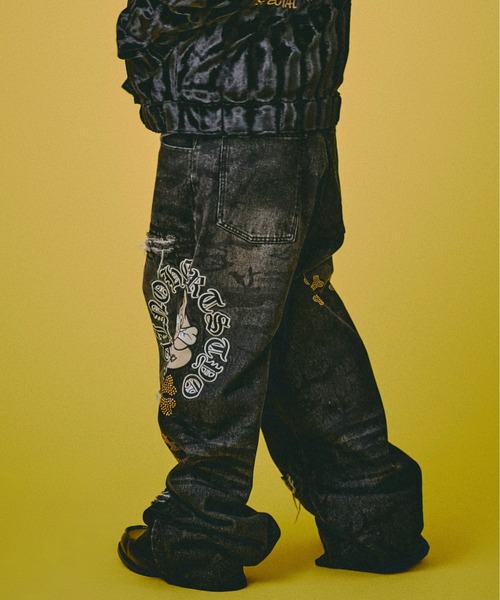 GALFY-ピカピカ骨骨レーザーかも？デニム（デニムパンツ）｜GALFY