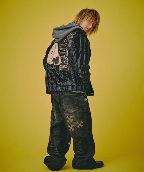 GALFY（ガルフィー）の「GALFY-ピカピカ骨骨レーザーかも？デニム（デニムパンツ・メンズ・ブラック/インディゴブルー・L/XL）」の10枚目の写真