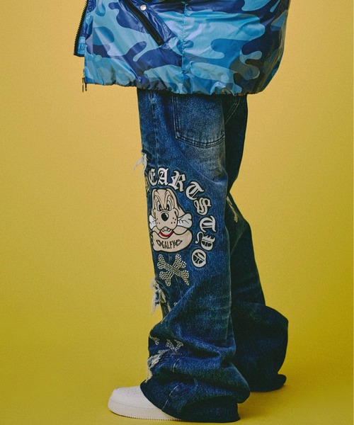 GALFY（ガルフィー）の「GALFY-ピカピカ骨骨レーザーかも？デニム（デニムパンツ・メンズ・ブラック/インディゴブルー・L/XL）」の15枚目の写真