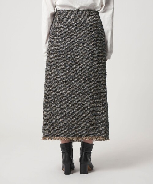 A DAY IN THE LIFE UNITED ARROWS(アデイインザライフユナイテッドアローズ)の「ブークレ ツイードライク フリンジ ラップスカート<A DAY IN THE LIFE>(スカート・レディース・ブラウン系/ロイヤルブルー/ダークグレー・M/S)」の20枚目の写真