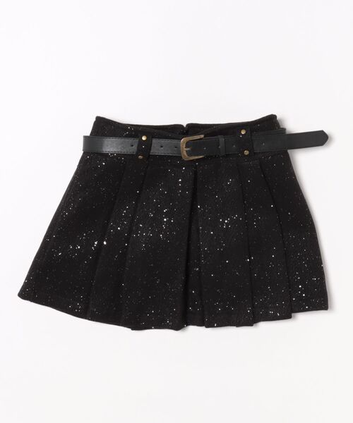 SHEENA（シーナ）の「ベルト付きキラキラグリッターラメプリーツミニスカート（スカート・レディース・ブラック/ダークグレー・M）」の11枚目の写真