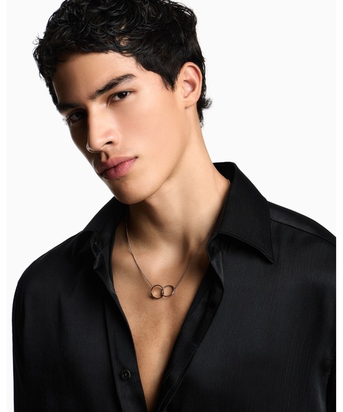 EMPORIO ARMANI（エンポリオアルマーニ）の「【エンポリオ アルマーニ】IDネックレス ツートン ステンレススチール（ネックレス・メンズ・その他1・FREE）」の2枚目の写真