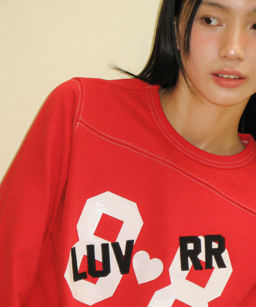 RONRON(ロンロン)の「88 LUV RUGBY LONG SLEEVE T SHIRT RED(Tシャツ/カットソー・レディース・その他・FREE)」の1枚目の写真