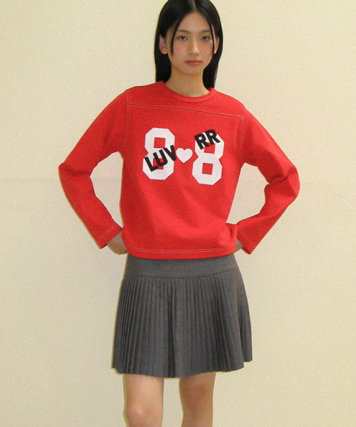RONRON(ロンロン)の「88 LUV RUGBY LONG SLEEVE T SHIRT RED(Tシャツ/カットソー・レディース・その他・FREE)」の2枚目の写真