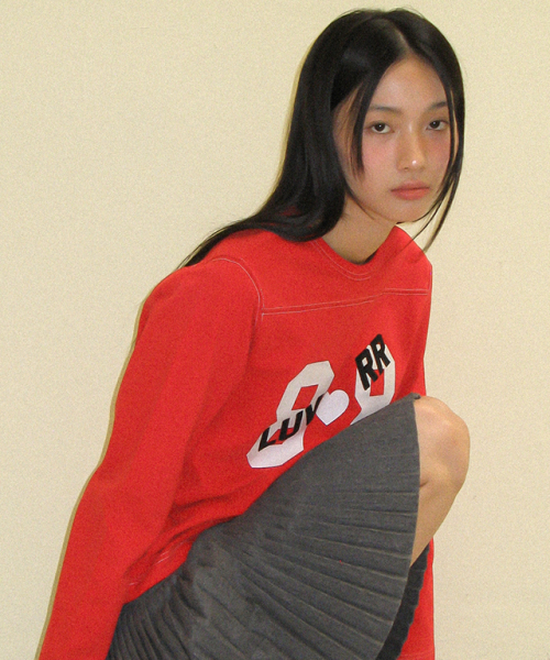 RONRON(ロンロン)の「88 LUV RUGBY LONG SLEEVE T SHIRT RED(Tシャツ/カットソー・レディース・その他・FREE)」の4枚目の写真