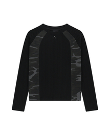 AAKAM | Side Camo Raglan Long Sleeve (Black)(Tシャツ/カットソー)