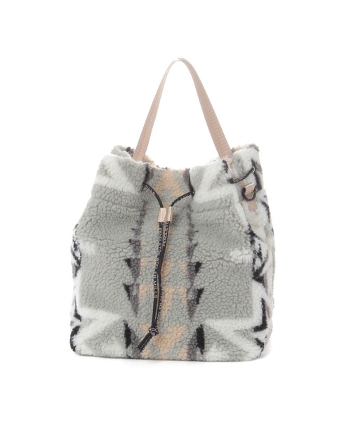 PENDLETON（ペンドルトン）の「【PENDLETON(ペンドルトン)】巾着ボアバック（ハンドバッグ・レディース・ライトグレー/ベージュ・FREE）」の3枚目の写真