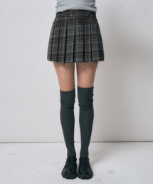 check mini skirt [sky blue]