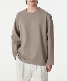 ヘビーポンテリラックスクルーネック長袖Tシャツ[ダスティベージュ]
