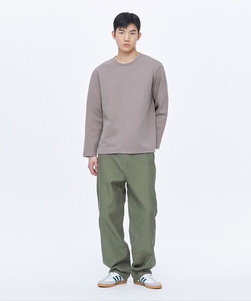 MUSINSA STANDARD（ムシンサスタンダード）の「ヘビーポンテリラックスクルーネック長袖Tシャツ[ダスティベージュ]（Tシャツ/カットソー・メンズ・その他・SMALL/MEDIUM/LARGE/X-LARGE/XX-LARGE/XXX-LARGE）」の5枚目の写真