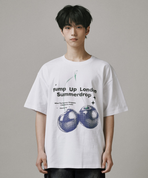 Verdnt（バーダント）の「ブルーチェリー半袖Tシャツ[ホワイト]（Tシャツ/カットソー・レディース・ホワイト・LARGE/X-SMALL/SMALL/MEDIUM）」の10枚目の写真