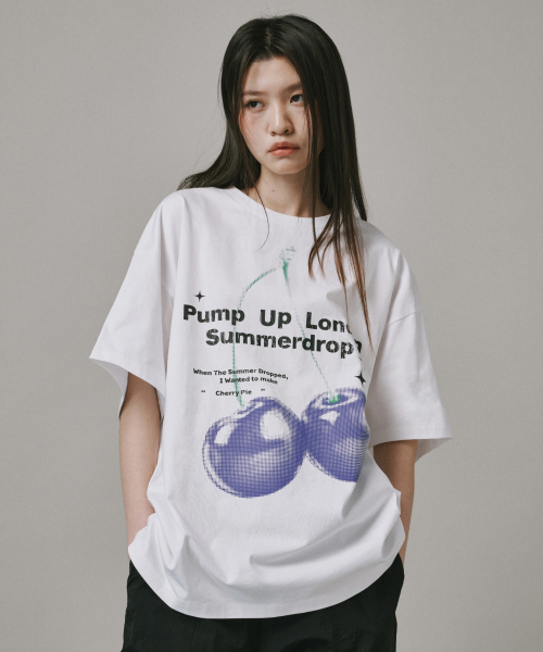 Verdnt（バーダント）の「ブルーチェリー半袖Tシャツ[ホワイト]（Tシャツ/カットソー・レディース・ホワイト・LARGE/X-SMALL/SMALL/MEDIUM）」の5枚目の写真