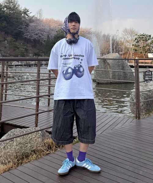 Verdnt（バーダント）の「ブルーチェリー半袖Tシャツ[ホワイト]（Tシャツ/カットソー・レディース・ホワイト・LARGE/X-SMALL/SMALL/MEDIUM）」の4枚目の写真