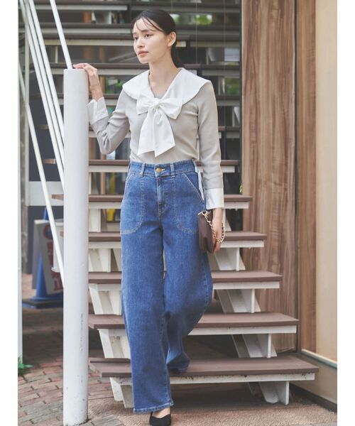 TONAL(トーナル)の「セーラードッキングニット(ニット/セーター・レディース・ネイビー/グレー/オフホワイト・MEDIUM)」の14枚目の写真