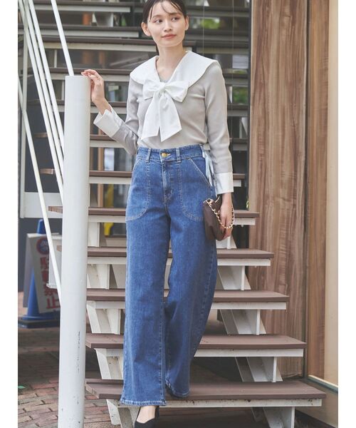 TONAL(トーナル)の「セーラードッキングニット(ニット/セーター・レディース・ネイビー/グレー/オフホワイト・MEDIUM)」の16枚目の写真