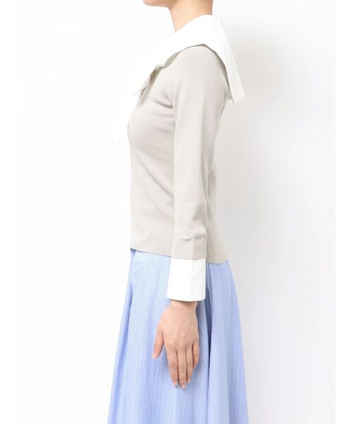 TONAL(トーナル)の「セーラードッキングニット(ニット/セーター・レディース・ネイビー/グレー/オフホワイト・MEDIUM)」の19枚目の写真