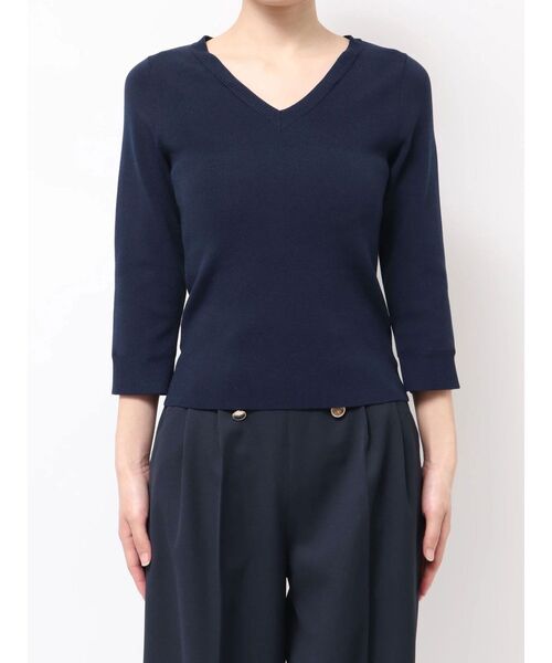 TONAL(トーナル)の「セーラードッキングニット(ニット/セーター・レディース・ネイビー/グレー/オフホワイト・MEDIUM)」の6枚目の写真