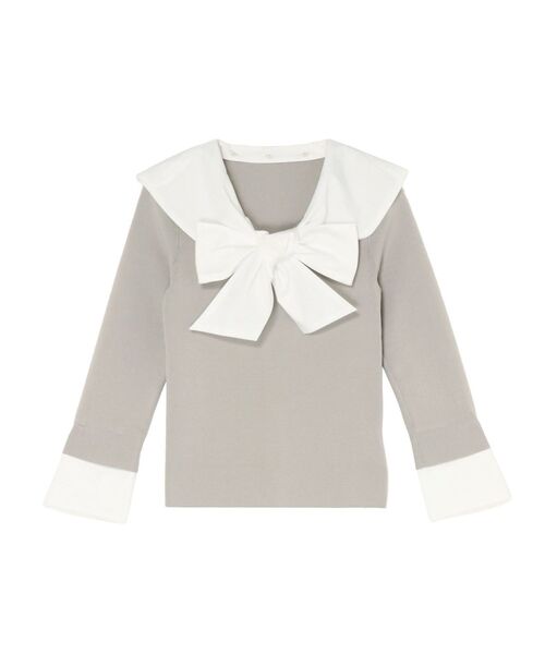 TONAL(トーナル)の「セーラードッキングニット(ニット/セーター・レディース・ネイビー/グレー/オフホワイト・MEDIUM)」の13枚目の写真