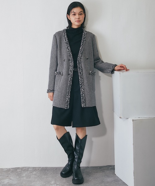 SMILE ORCHID（スマイルオーキッド）の「カシミヤ混千鳥柄ウールコート