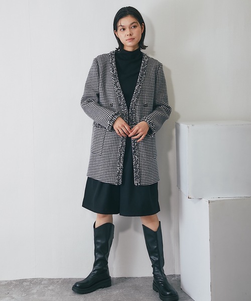 SMILE ORCHID（スマイルオーキッド）の「カシミヤ混千鳥柄ウールコート