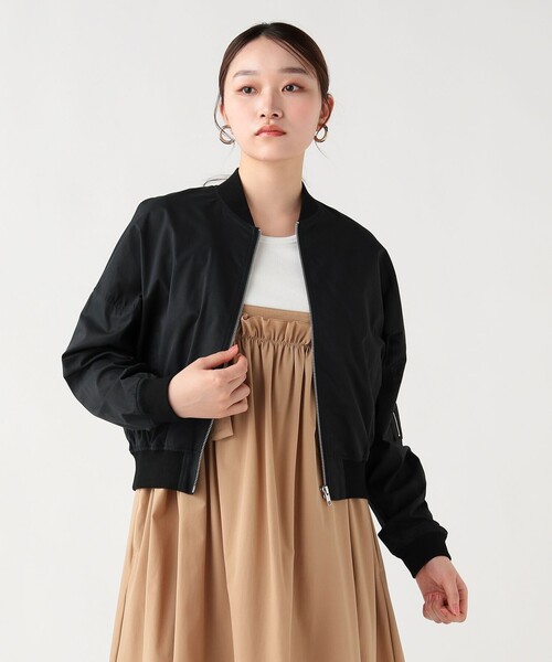 BEAMS HEART(ビームスハート)の「コットン ショート MA-1(MA-1・レディース・ライトグレー/ベージュ/ブラック・FREE)」の12枚目の写真