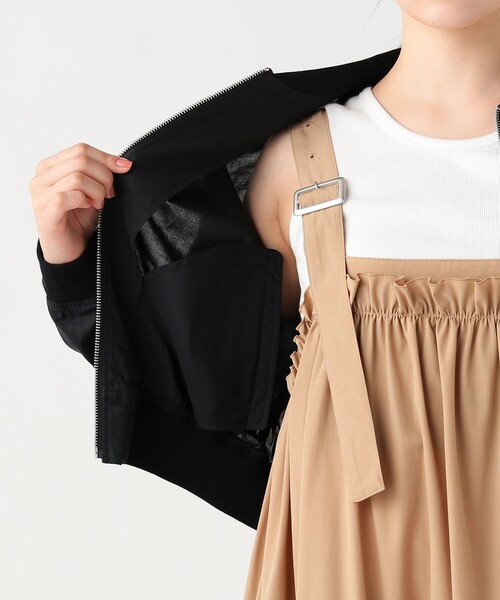 BEAMS HEART(ビームスハート)の「コットン ショート MA-1(MA-1・レディース・ライトグレー/ベージュ/ブラック・FREE)」の13枚目の写真